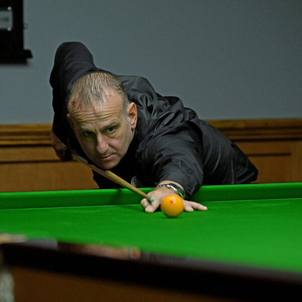 David Causier plays a shot.