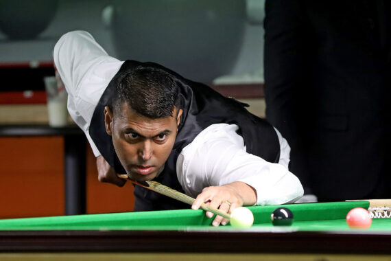 Deepak Bala plays a shot.