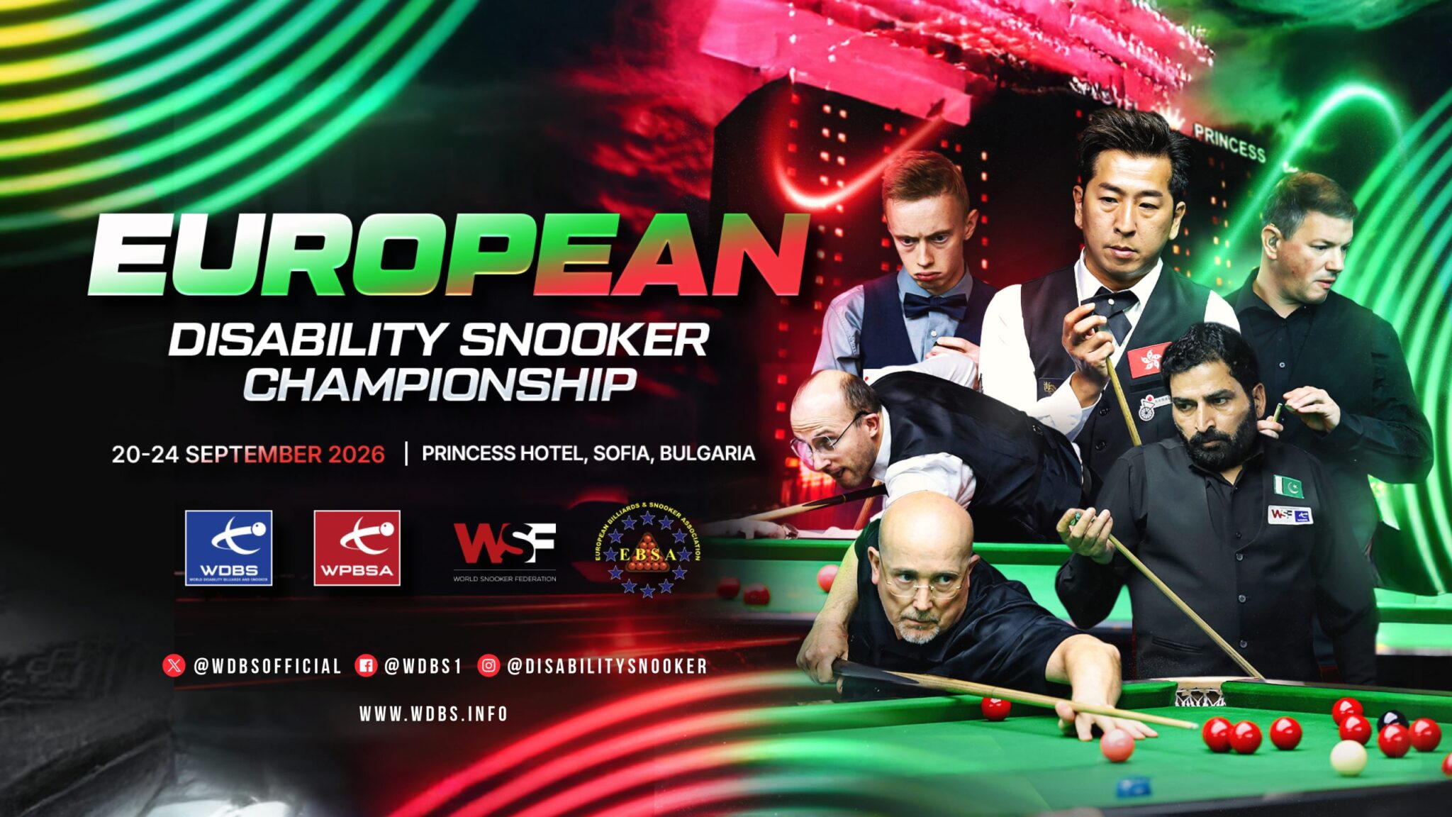 CuePoint billiards news cover image for 2026 European Disability Snooker Championship Set for Bulgaria