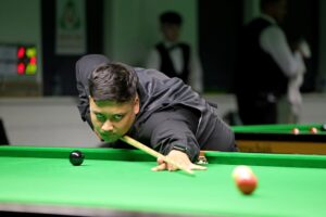 Hamim Hussain plays a shot.